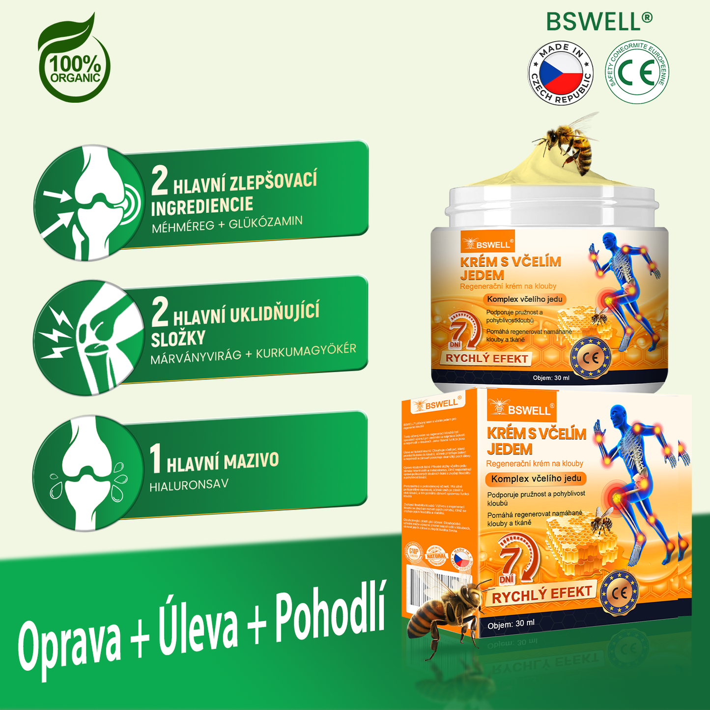 ✅BSWELL® krém s včelím jedem pro regeneraci kloubů 🏃‍♀️ (extrakt z novozélandských včel – vyvinutý speciálně pro lidi s problémy s klouby a bolestí kloubů)
