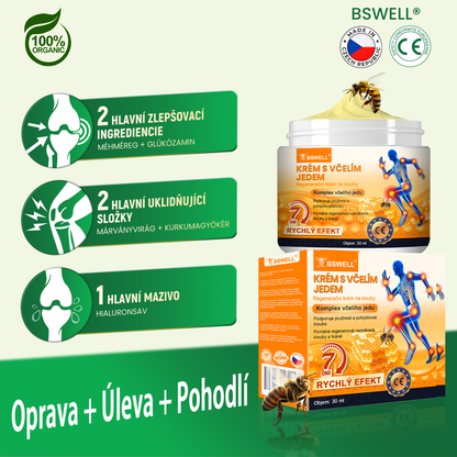 ✅BSWELL® krém s včelím jedem pro regeneraci kloubů 🏃‍♀️ (extrakt z novozélandských včel – vyvinutý speciálně pro lidi s problémy s klouby a bolestí kloubů)