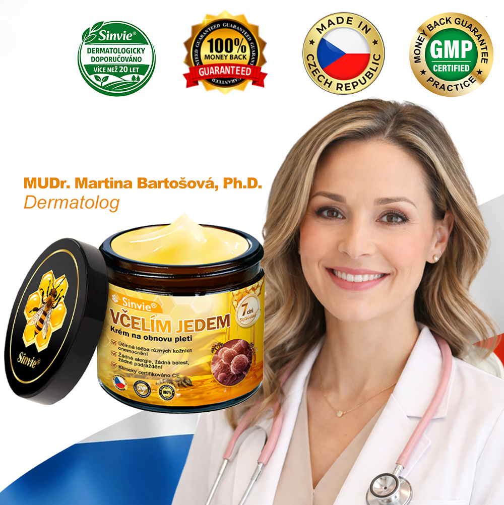 📅Doporučení dermatologa 🐝 ✨Sinvie® Krém na obnovu pleti s včelím jedem 🔥 Český vývoj, výroba a dodávka v České republice