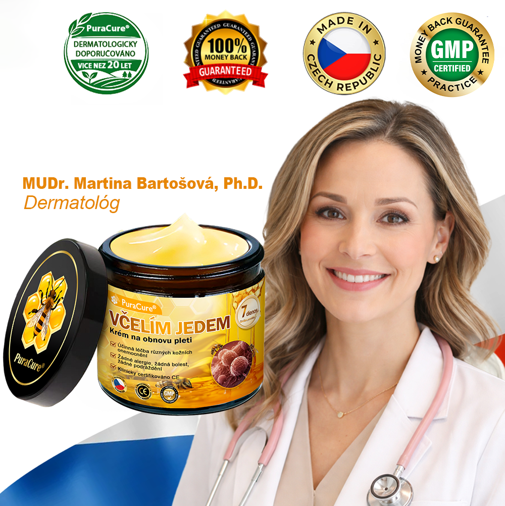 ✔️Doporučení dermatologa 🐝 ✨PuraCure® Krém na obnovu pleti s včelím jedem 🔥 Český vývoj, výroba a dodávka v České republice